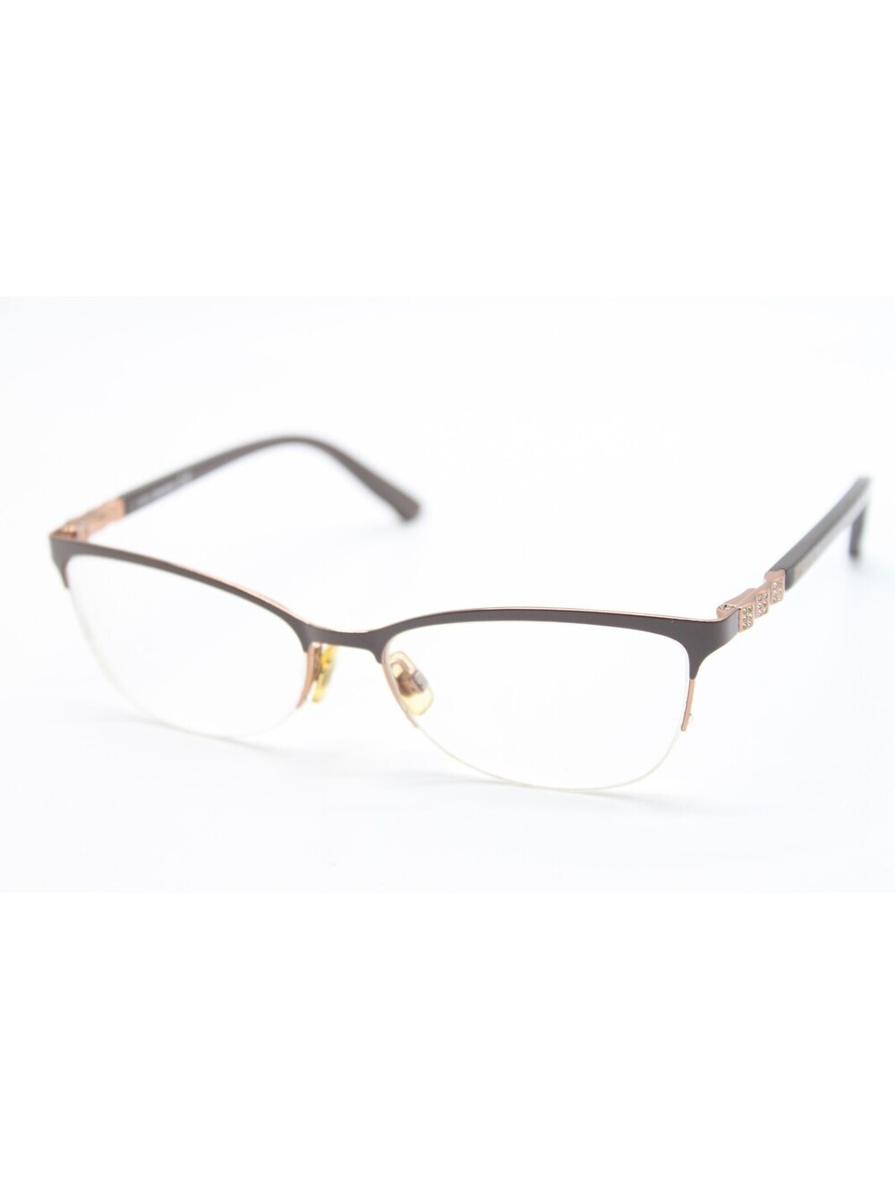 SWAROVSKI GOOD SW5169 048 DARK BROWN ROSE GOLD STUDS AUTHENTIC EYEGLASSES 54-16